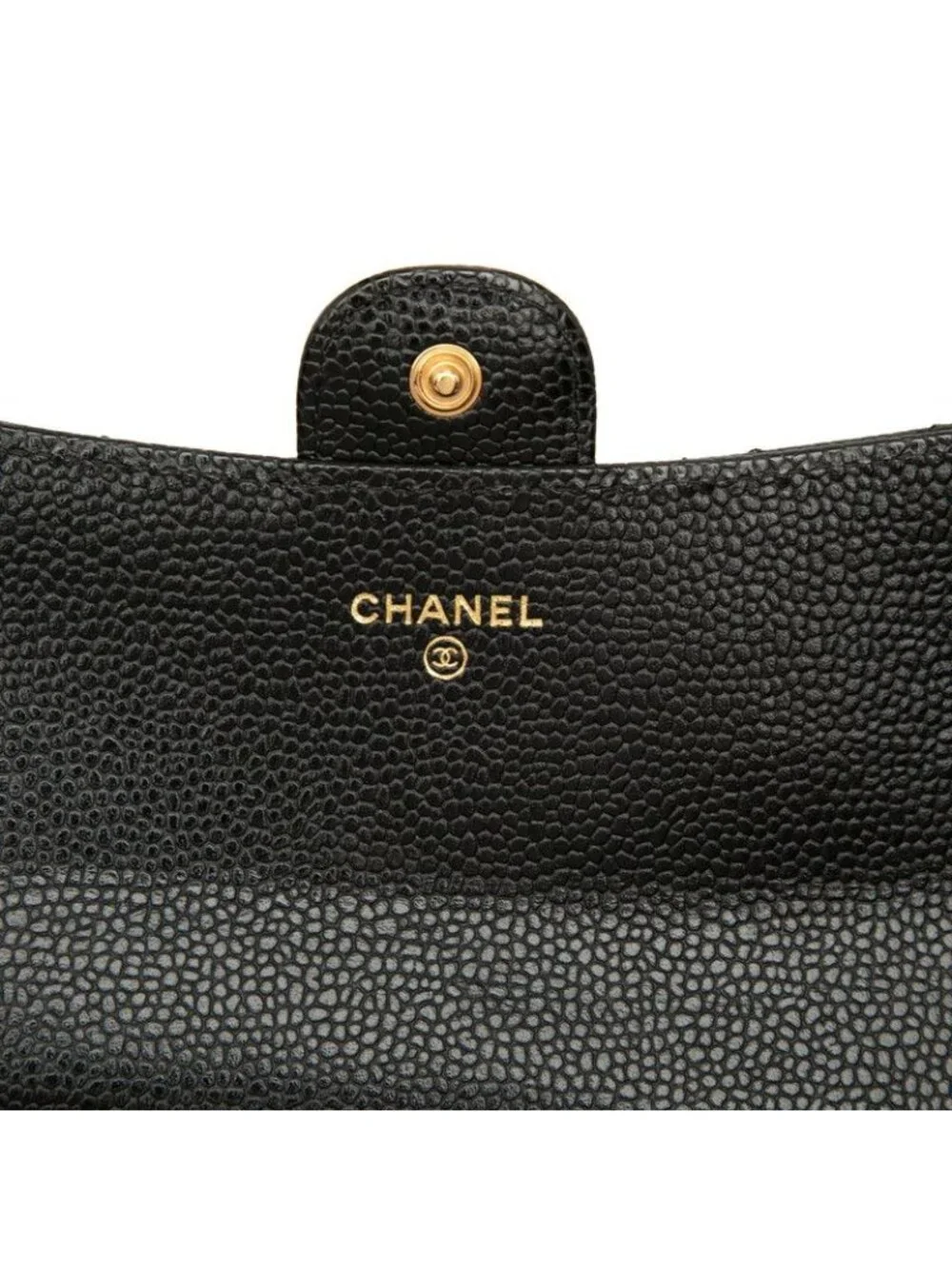 Chanel Quilted CC Logo Wallet Black Caviar Leather